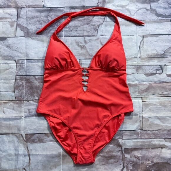 City Chic Womens Swimsuit sz 16 new nwt Tigerlilly Red Gidget OnePiece High Leg - Picture 5 of 12